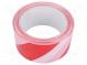 Tape  warning  white-red  L  66m  W  50mm  self-adhesive  Thk  0.04mm
