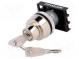 Switch  rotary with key  3-position  22mm  grey  IP40  70000cycles