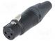 Plug  XLR  female  PIN  3  straight  for cable  soldering  16A
