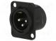 Socket  XLR  male  PIN  3  flange (2 holes),for panel mounting
