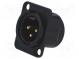 Socket  XLR  male  PIN  3  flange (2 holes),for panel mounting