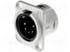 Socket  XLR  male  PIN  5  flange (2 holes),for panel mounting