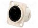 Socket  XLR  male  PIN  7  flange (2 holes),for panel mounting