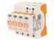 Surge arrestor  Type 2  Poles  4  20kA  280VAC  DIN  -40÷80°C  IP20