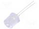 LED  10mm  green  1560÷2180mcd  100°  Front  flat  Pitch  2.54mm