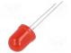 LED  10mm  red  30÷45mcd  180°  Front  convex  Pitch  2.54mm