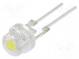LED  5mm  white cold  14400÷18000mcd  35÷40lm  140°  Front  convex
