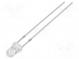LED  3mm  white cold  4200mcd  30°  Front  convex  Pitch  2.54mm