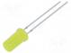 LED  5mm  yellow  68÷100mcd  180°  20mA  1.8÷2.6V  Front  flat