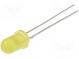 LED  5mm  yellow  100÷130mcd  60°  10÷15mA  12V  Front  convex