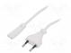 Cable  CEE 7/16 (C) plug,IEC C7 female  PVC  1.8m  white  2.5A