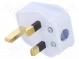 Connector  AC supply  plug  2P+PE  250VAC  5A  white  PIN  3  angled