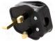 Connector  AC supply  plug  2P+PE  250VAC  5A  black  PIN  3  angled