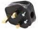 Connector  AC supply  plug  2P+PE  250VAC  13A  black  PIN  3  angled