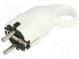Connector  AC supply  male  plug  2P+PE  250VAC  16A  white  PIN  3