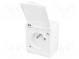 Connector  AC supply  socket  2P+PE  250VAC  16A  white  PIN  3  IP44