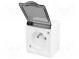 Connector  AC supply  socket  2P+PE  250VAC  16A  white  PIN  3  IP44