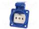 Connector  AC supply  socket  2P+PE  250VAC  16A  blue  PIN  3  IP67