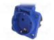 Connector  AC supply  socket  2P+PE  250VAC  16A  blue  PIN  3  IP54