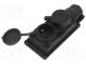 Connector  AC supply  socket  2P+PE  250VAC  16A  black  IP44