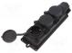 Connector  AC supply  socket  2P+PE  250VAC  16A  black  IP44