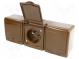 Connector  AC supply  socket  2P+PE  250VAC  16A  brown  PIN  3  IP44
