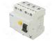 RCD breaker  Inom  25A  Ires  30mA  Max surge current  250A  400VAC