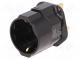 Adapter  Out  EU  Plug  with earthing  Colour  black  Input  UK