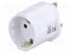 Adapter  Out  EU  Plug  with earthing  Colour  white  Input  UK