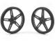 Wheel  black  Shaft  D spring  Pcs  2  push-in  Ø  70mm  W  8mm