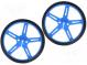 Wheel  blue  Shaft  D spring  Pcs  2  push-in  Ø  70mm  Shaft dia  3mm