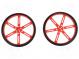 Wheel  red  Shaft  D spring  Pcs  2  push-in  Ø  90mm  Shaft dia  3mm