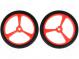 Wheel  red  Shaft  D spring  Pcs  2  push-in  Ø  40mm  Shaft dia  3mm