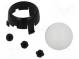 Ball casters  black  Kit  ball,housing  push-in  Tip mat  plastic