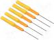 Probe tip  3A  yellow  Socket size  4mm  70VDC  Features  needle