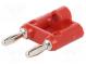 Stackable safety shunt  4mm banana  15A  5kV  red  non-insulated