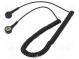 Coiled ground cord with press stud  3m  1MΩ