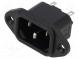 Connector  AC supply  socket  male  10A  250VAC  C14 (E)  -40÷70°C