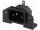 Connector  AC supply  socket  male  10A  250VAC  IEC 60320  THT