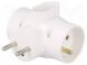 Connector  AC supply  splitter  2P,2P+PE  white  Output  3x socket