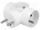 Connector  AC supply  splitter  2P+PE  250VAC  Output  3x socket