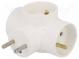 Connector  AC supply  splitter  2P+PE  white  Output  3x socket