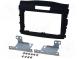 Radio mounting frame  2 DIN  Honda  black/rubber-touch