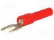 Adapter  banana 4mm socket,fork terminal  60VDC  36A  red  51mm
