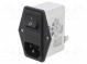 Connector  AC supply  socket  male  4A  250VAC  IEC 60320  -25÷85°C