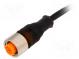 Connection lead  M12  PIN  3  straight  5m  plug  250VAC  4A  IP67