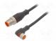 Connection lead  PIN  3  3m  plug  4A  with LED indicators  IP67