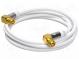 Cable  75Ω  1m  both sides,F plug angular  white