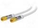 Cable  75Ω  5m  coaxial 9.5mm plug,both sides  white