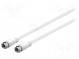 Cable  75Ω  1m  coaxial 9.5mm plug,both sides  white